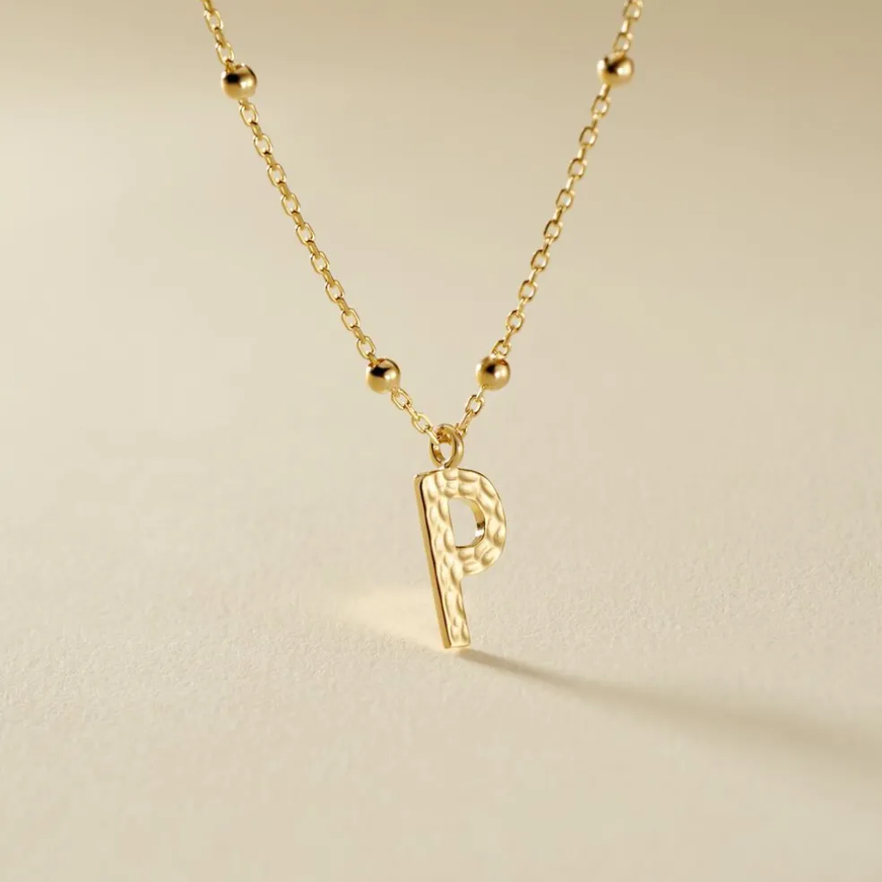 Collier Plaqué Or Jaune Lettra