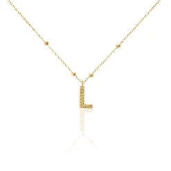 Collier Plaqué Or Jaune Lettra