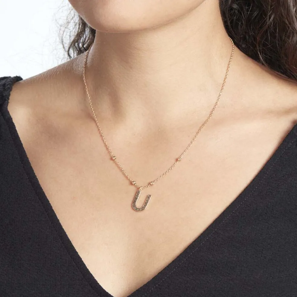 Collier Plaqué Or Jaune Lettra