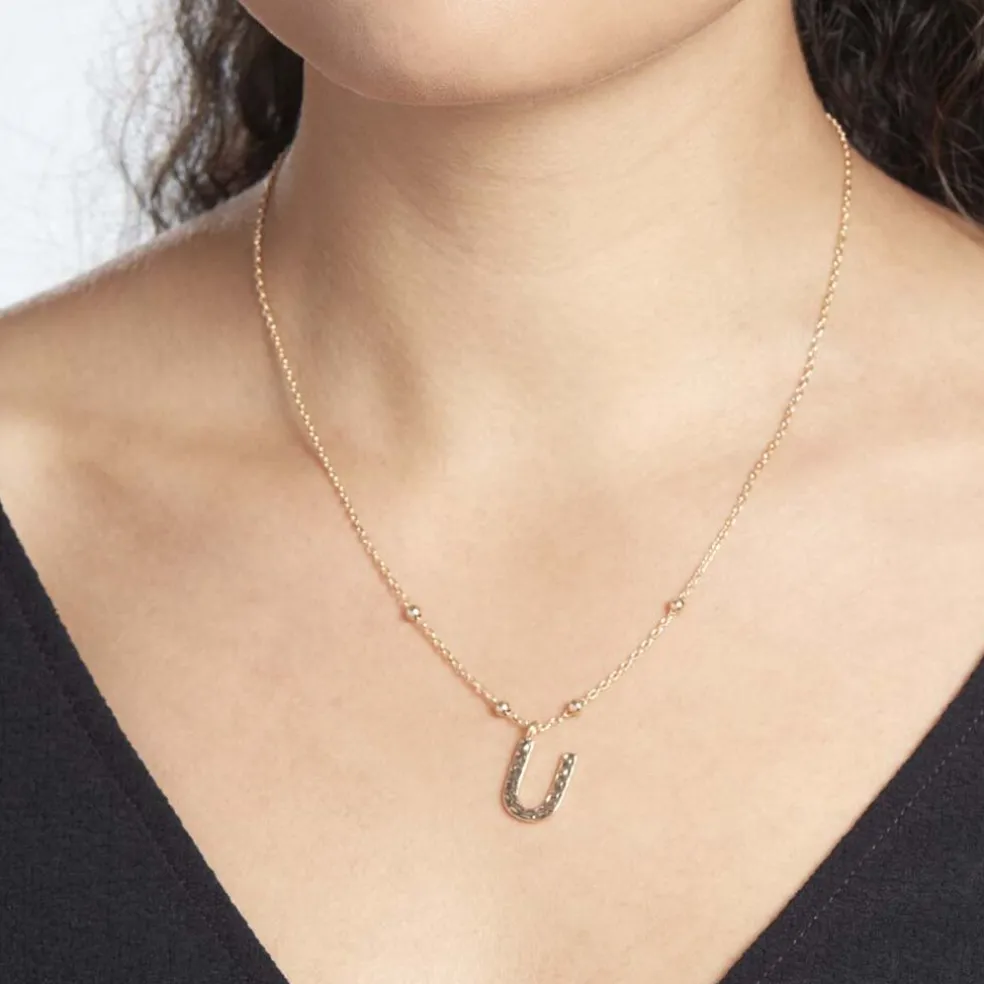 Collier Plaqué Or Jaune Lettra