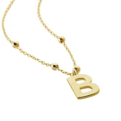 Collier Plaqué Or Jaune Lettra