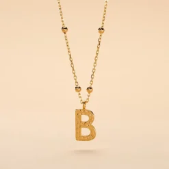 Collier Plaqué Or Jaune Lettra