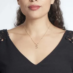 Collier Plaqué Or Jaune Lettra