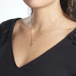 Collier Plaqué Or Jaune Lettra