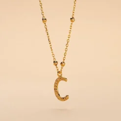 Collier Plaqué Or Jaune Lettra