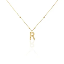 Collier Plaqué Or Jaune Lettra