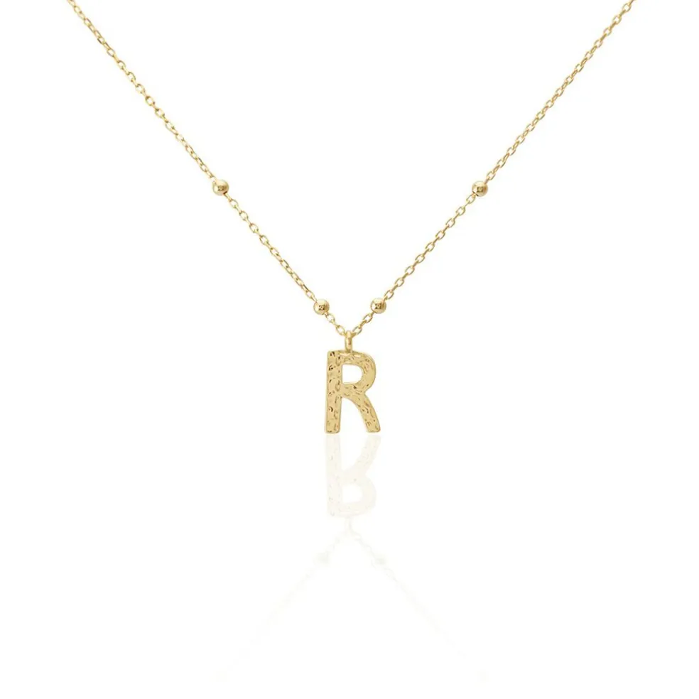 Collier Plaqué Or Jaune Lettra