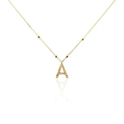 Collier Plaqué Or Jaune Lettra