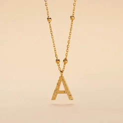 Collier Plaqué Or Jaune Lettra