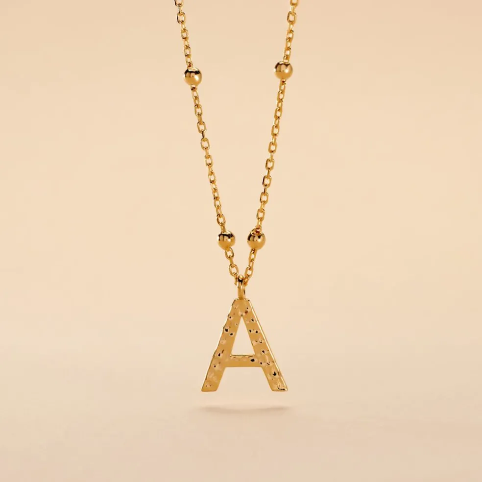 Collier Plaqué Or Jaune Lettra