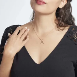 Collier Plaqué Or Jaune Lettra