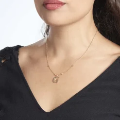 Collier Plaqué Or Jaune Lettra