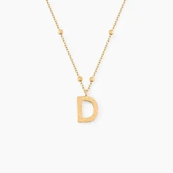 Collier Plaqué Or Jaune Lettra