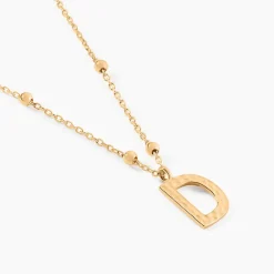 Collier Plaqué Or Jaune Lettra