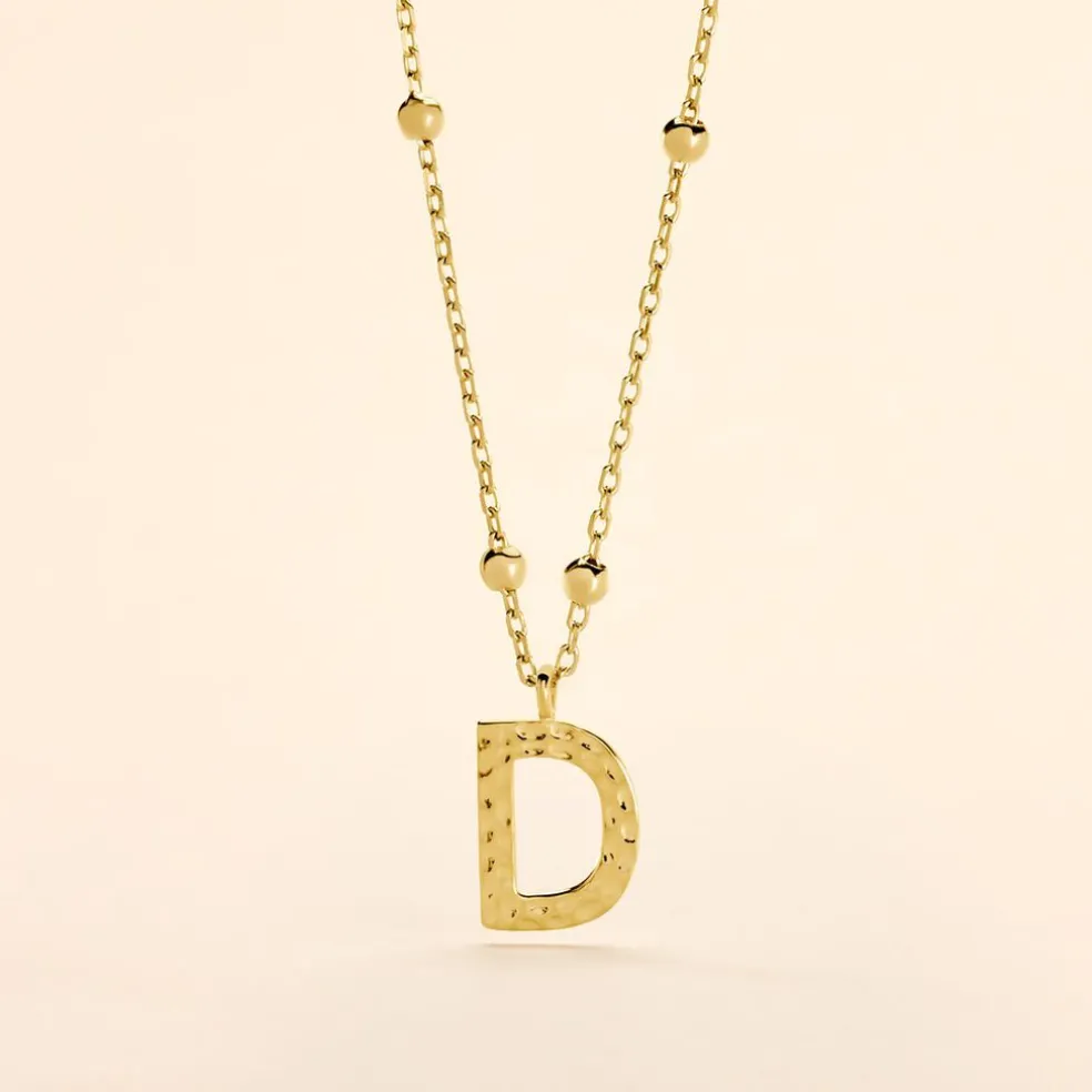Collier Plaqué Or Jaune Lettra
