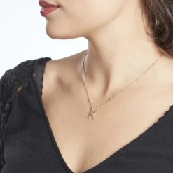 Collier Plaqué Or Jaune Lettra