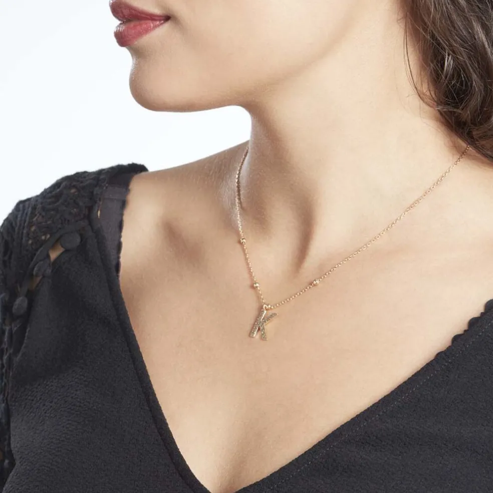 Collier Plaqué Or Jaune Lettra