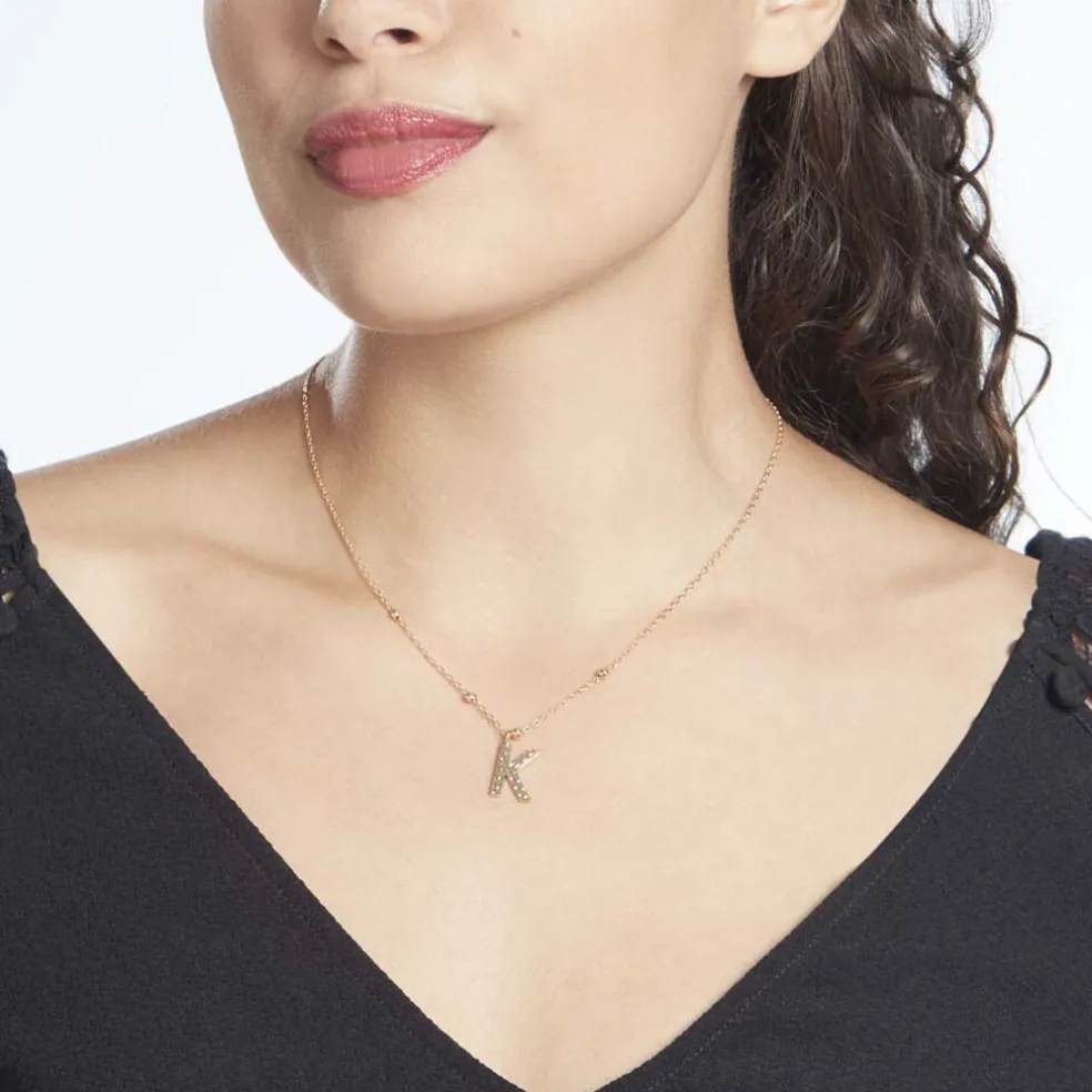 Collier Plaqué Or Jaune Lettra