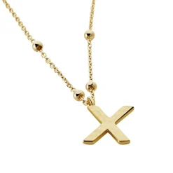 Collier Plaqué Or Jaune Lettra