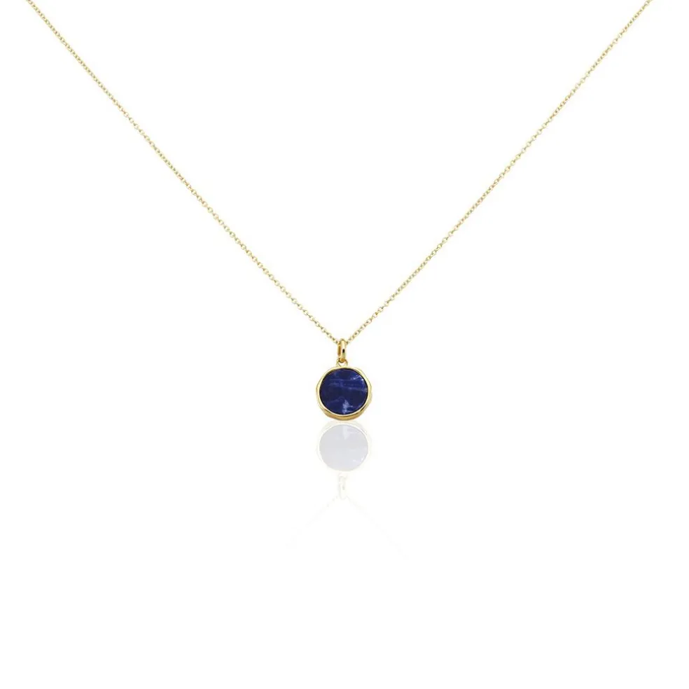 Collier Plaqué Or Neassa Sodalite
