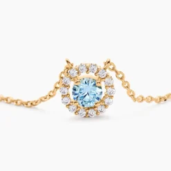 Collier Plaqué Or Radbod Pierre Artificielle Oxydes De Zirconium