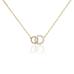 Collier Poeae Plaqué Or Jaune Oxyde De Zirconium