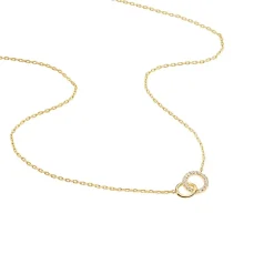 Collier Poeae Plaqué Or Jaune Oxyde De Zirconium