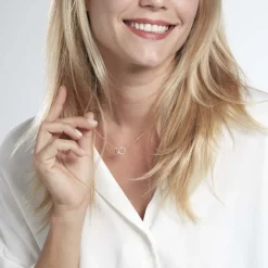 Collier Poeae Plaqué Or Jaune Oxyde De Zirconium