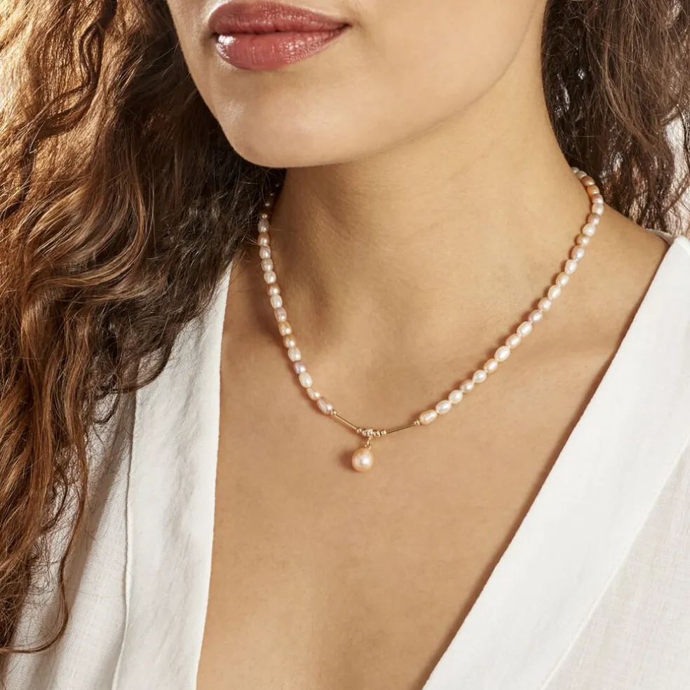 Collier Poire Or Jaune Perle De Culture