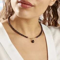 Collier Poire Or Jaune Perle De Culture