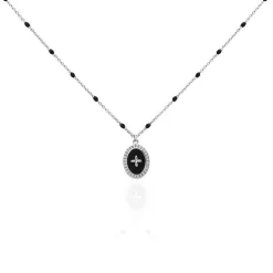 Collier Polka Argent Blanc