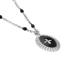 Collier Polka Argent Blanc