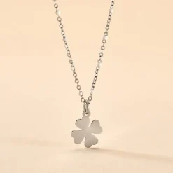 Collier Polka Argent Blanc