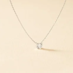 Collier Ponama Or Blanc Oxyde De Zirconium