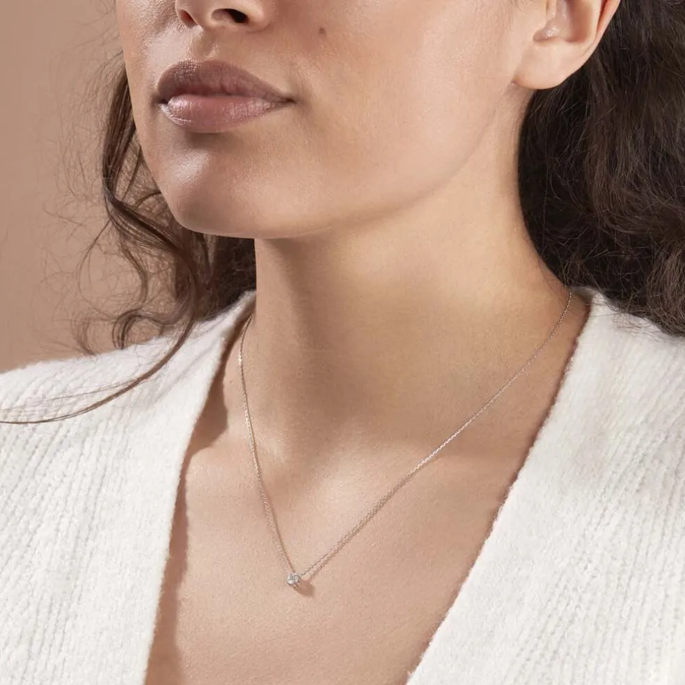 Collier Ponama Or Blanc Oxyde De Zirconium