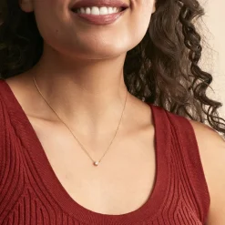 Collier Ponama Or Jaune Oxyde De Zirconium