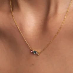 Collier Printemps Précieux Or Jaune Topaze Améthyste