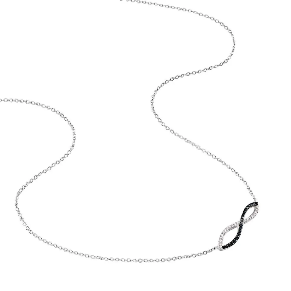 Collier Prudentia Argent Blanc Oxyde De Zirconium