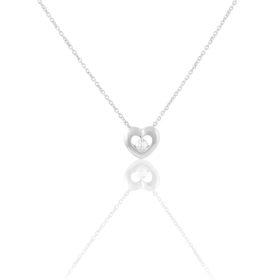 Collier Purete Or Blanc Diamant