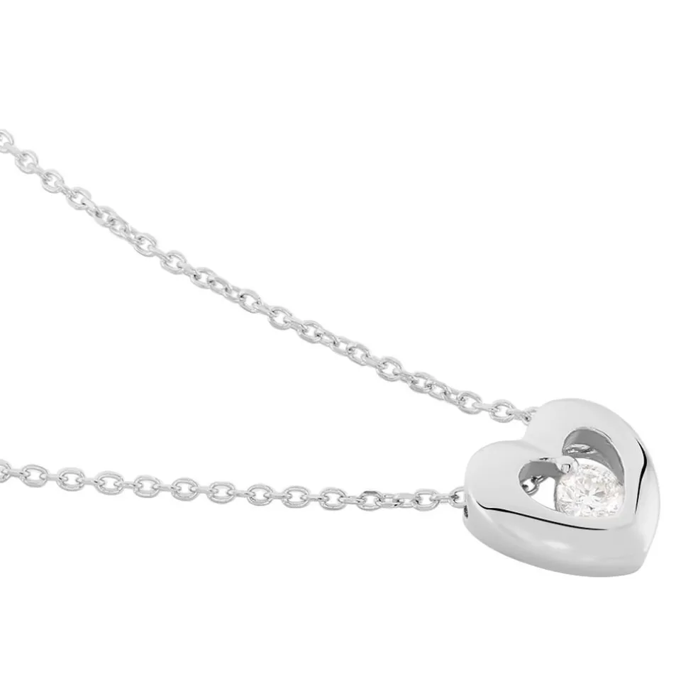 Collier Purete Or Blanc Diamant
