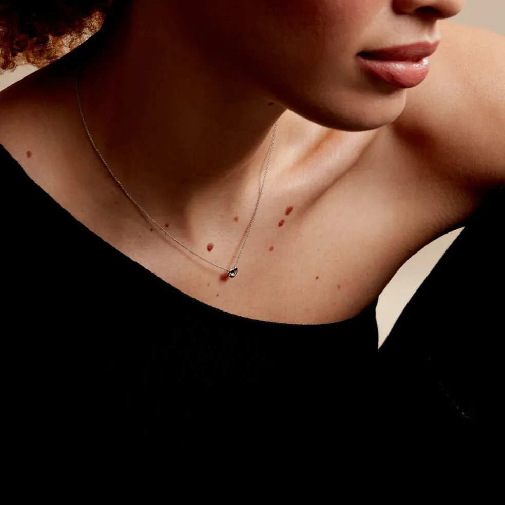 Collier Purete Or Blanc Diamant