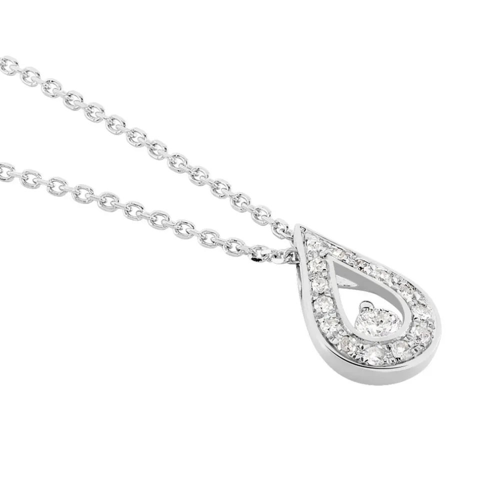 Collier Purete Or Blanc Diamant