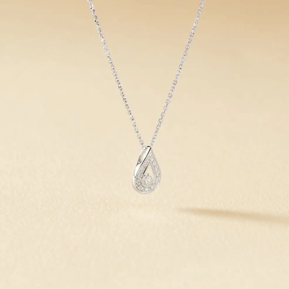 Collier Purete Or Blanc Diamant
