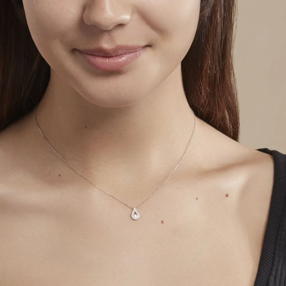 Collier Purete Or Blanc Diamant