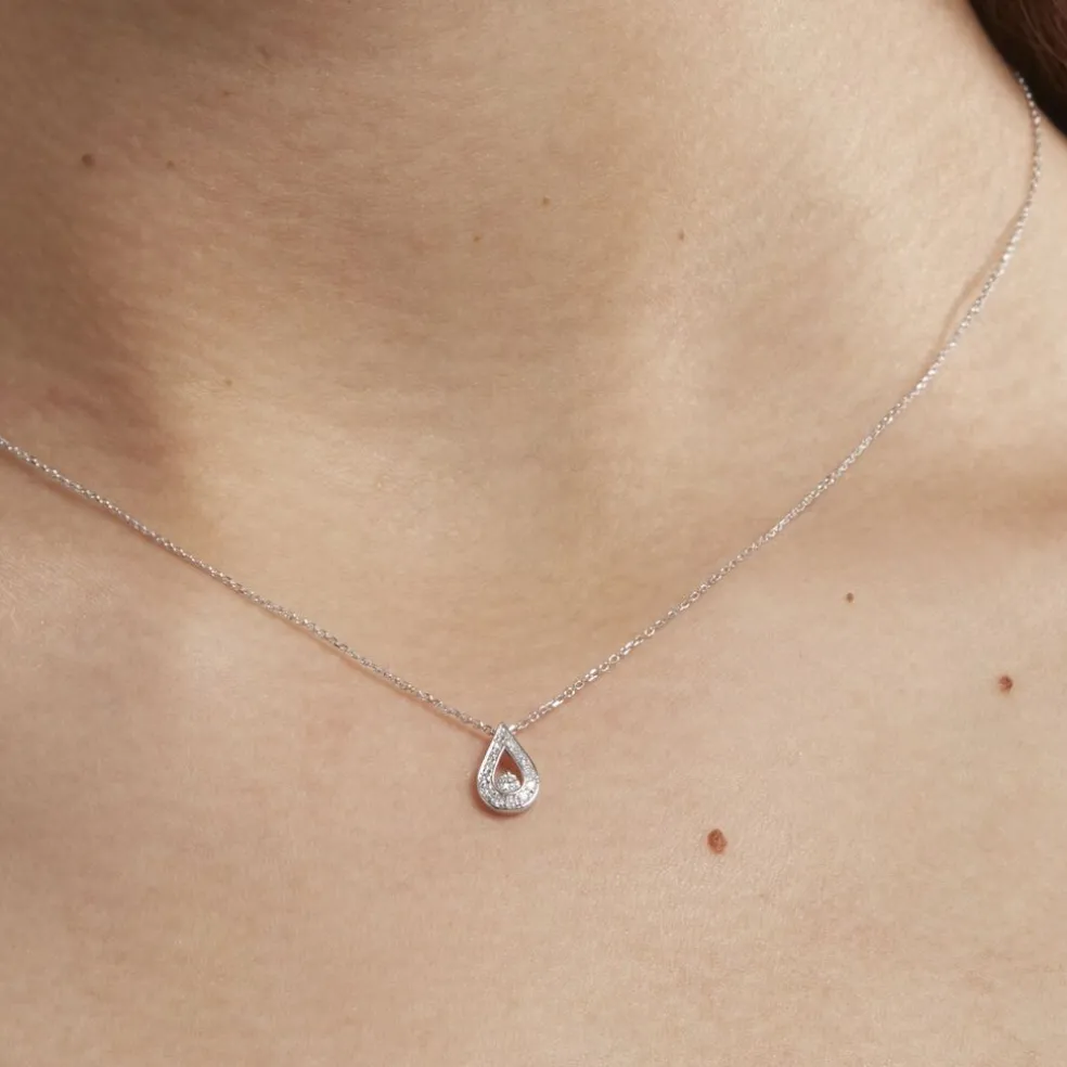 Collier Purete Or Blanc Diamant