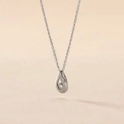 Collier Purete Or Blanc Diamant