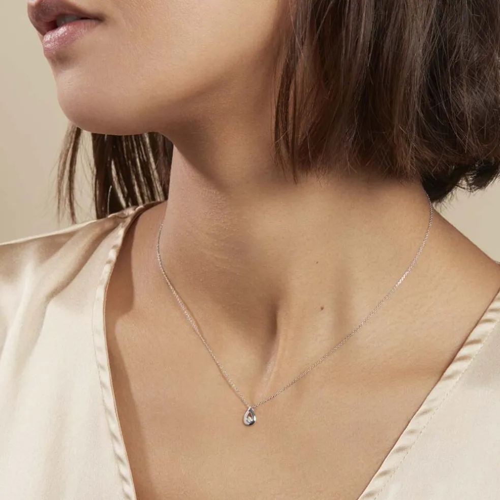 Collier Purete Or Blanc Diamant