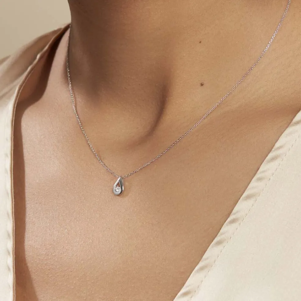 Collier Purete Or Blanc Diamant