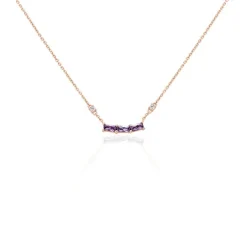 Collier Purple Mood Argent Rose Oxyde De Zirconium