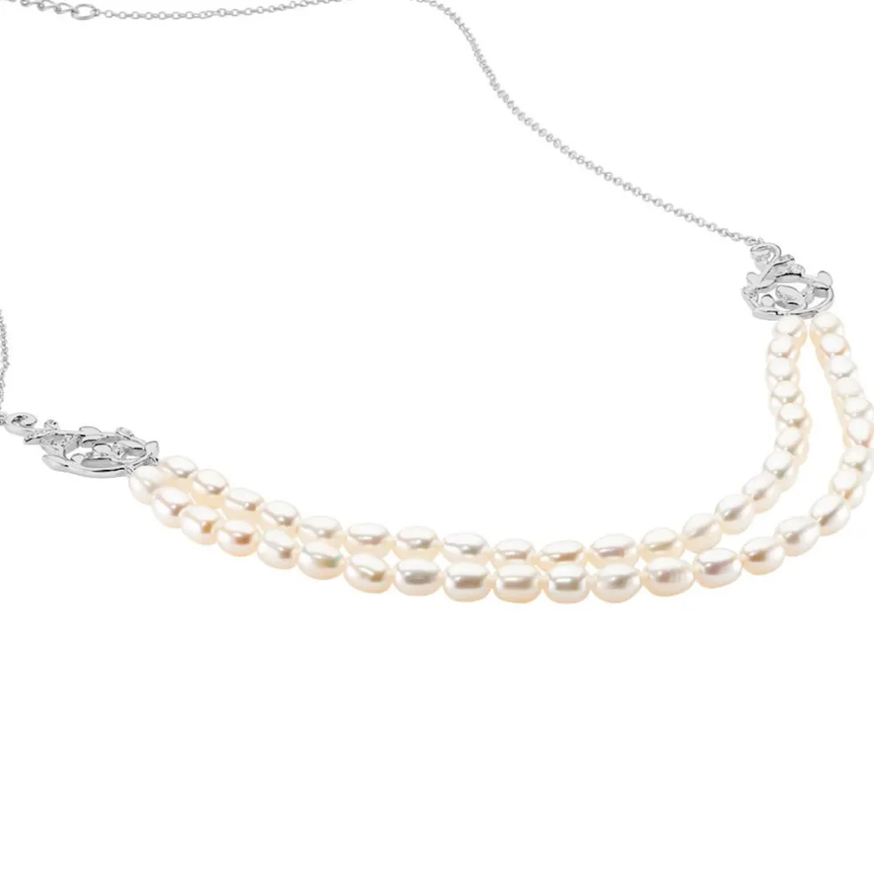 Collier Pygmalion Argent Blanc Oxyde De Zirconium Perle De Culture